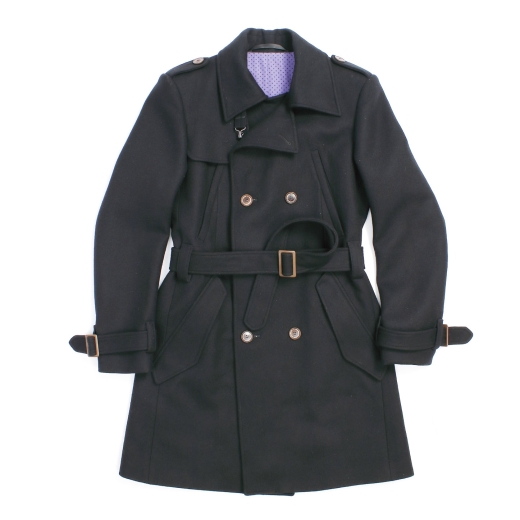 6860 TRENCHCOAT, schwarze Wolle