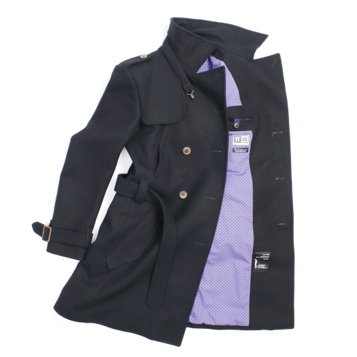 6860 TRENCHCOAT, schwarze Wolle
